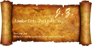 Jambrich Zoltán névjegykártya